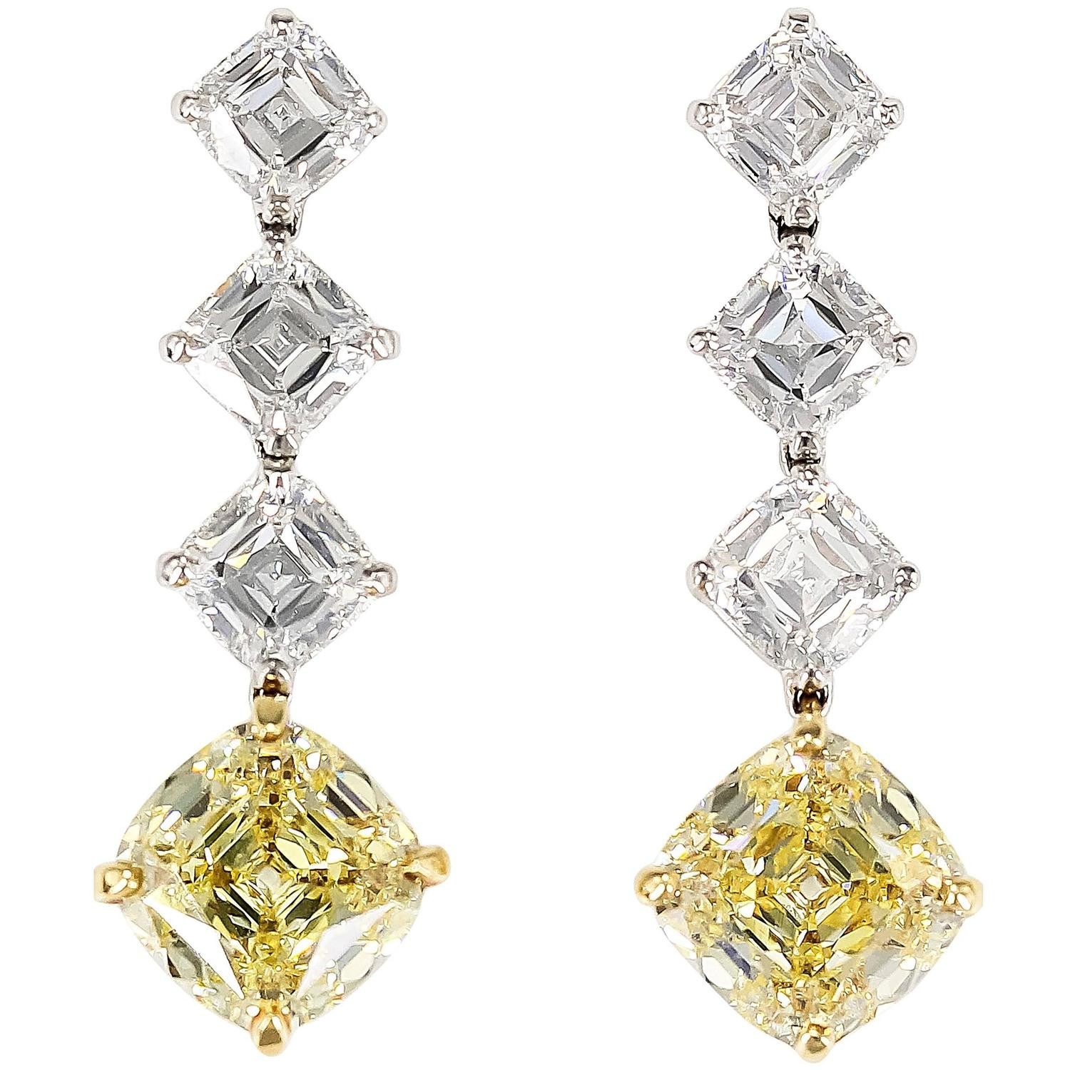 Yellow Diamond Earrings
 IMPORTANT TIFFANY and CO Legacy Fancy Yellow Diamond Drop