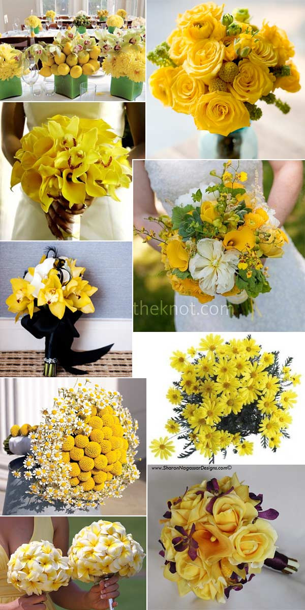 Yellow Flowers For Wedding
 Yellow wedding flower & bouquet inspiration Real Wedding