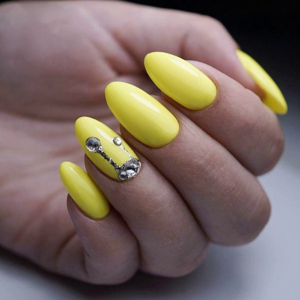 Yellow Glitter Nails
 Best and Newest Yellow Nail Designs 2019