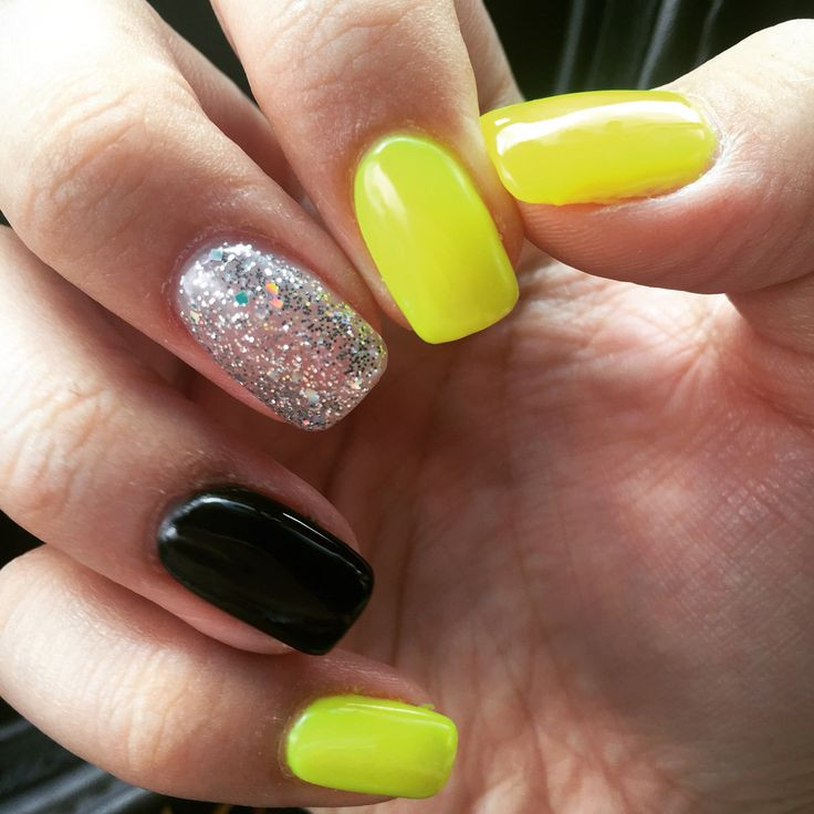 Yellow Glitter Nails
 The 25 best Yellow nails ideas on Pinterest