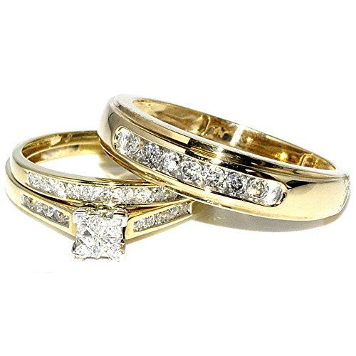 Yellow Gold Wedding Rings Sets For His And Her
 Pin by Charlene Maroni on Engagment Rings and Wedding