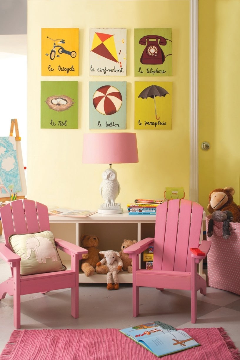 Yellow Kids Room
 Decorating kid rooms No pink or blue paint Try green