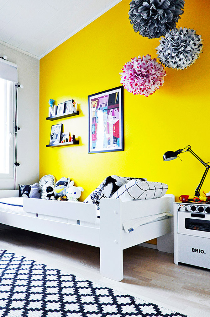 Yellow Kids Room
 Wonderful Children s room in yellow and pink