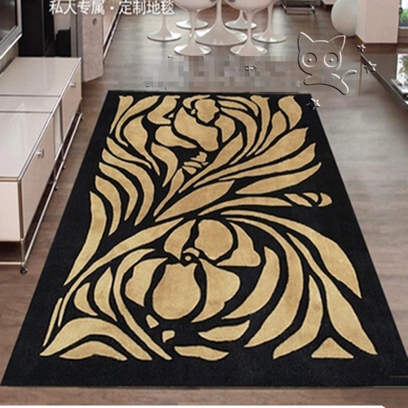 Yellow Rugs For Living Room
 2016 NEW Arrival Flowers Black And Yellow Carpet Rugs And