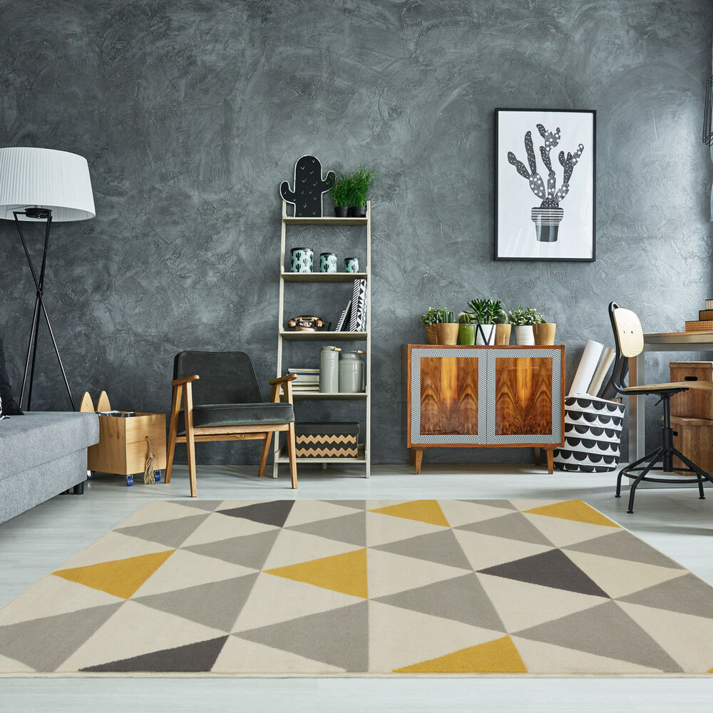 Yellow Rugs For Living Room
 Yellow Mustard & Grey Geometric Rug Ochre Nordic