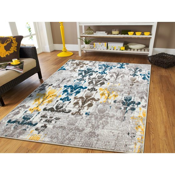 Yellow Rugs For Living Room
 Rugs for Living Room Yellow Blue Grey 8x10 Area Rugs on