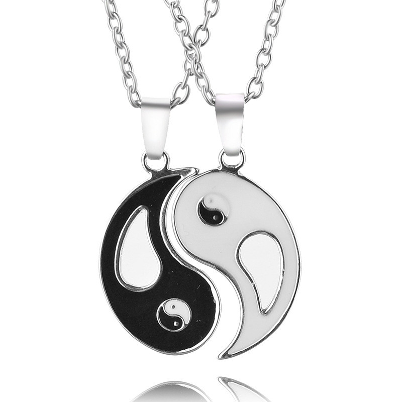 Yin Yang Necklace For Couples
 Aliexpress Buy Fashion Tai Chi 2PCS Yin Yang Pendant