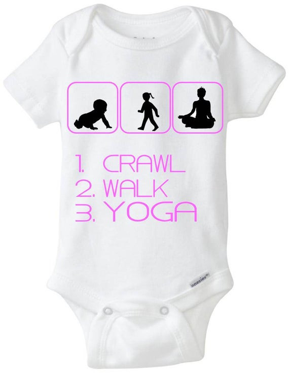 Yoga Baby Gifts
 Crawl Walk Yoga New Baby Gift Gerber esie brand bodysuit