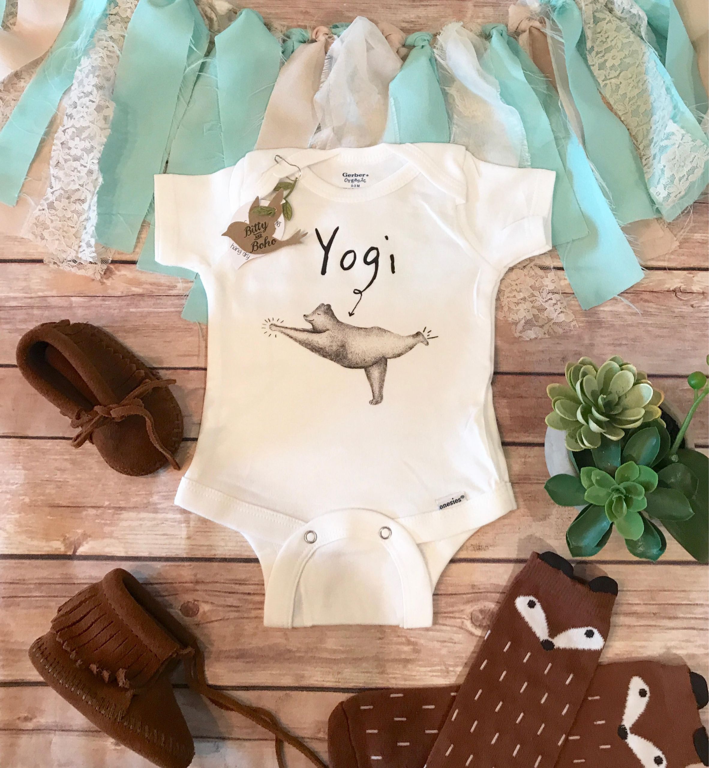 Yoga Baby Gifts
 Bear esie Hipster Baby Clothes Yoga Baby Bear Yoga