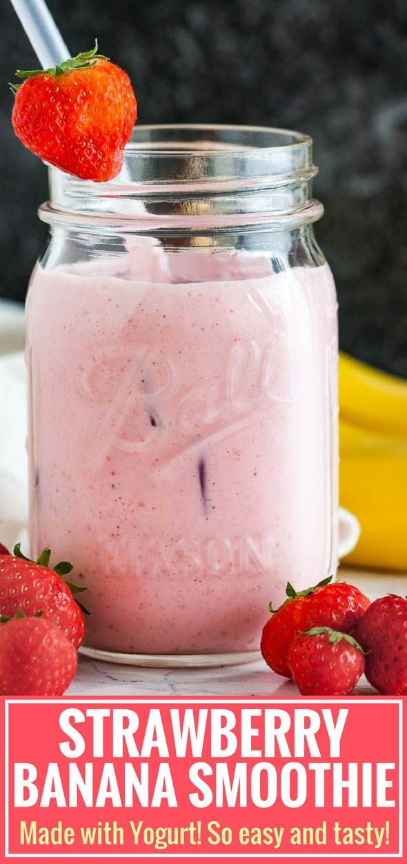 Yogurt Smoothie Recipes With Frozen Fruit
 Strawberry Banana Yogurt Smoothie is so creamy thick and