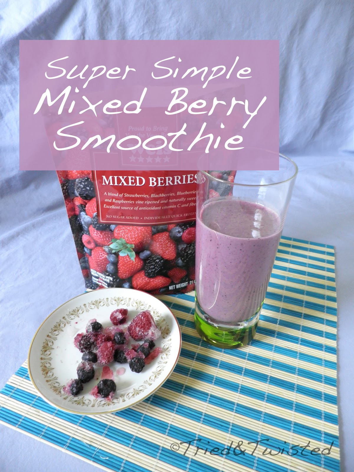 Yogurt Smoothie Recipes With Frozen Fruit
 Tried and Twisted Frozen Mixed Berry Smoothie