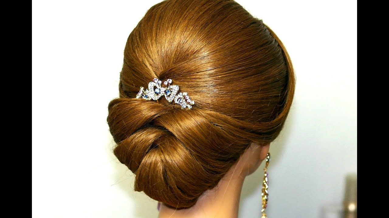 Youtube Updo Hairstyles
 Bridal updo Wedding hairstyle for medium long hair