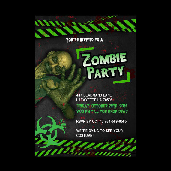 Zombie Birthday Invitations
 Printable Zombie Invitations For A Teen Zombie Party