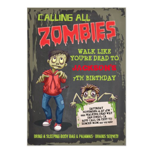 Zombie Birthday Invitations
 Zombie Birthday Party Invitations