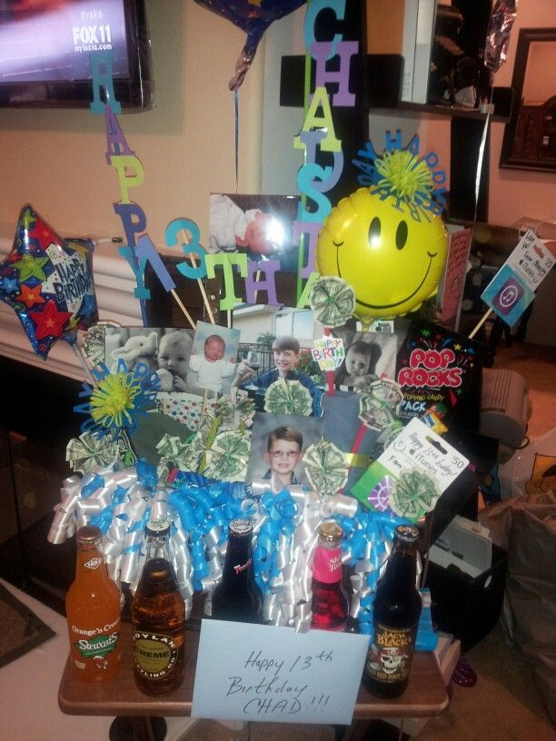11 Year Old Boy Birthday Party Ideas Winter
 Birthday basket for my 13 year old son o