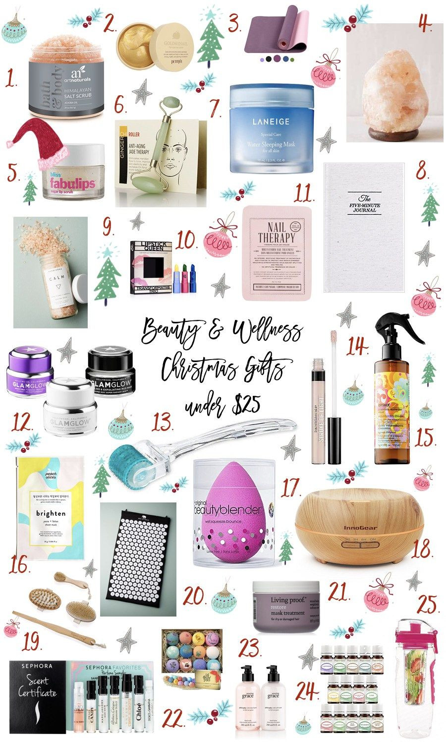 $25 Christmas Gifts
 25 Beauty and Wellness Gifts Under $25