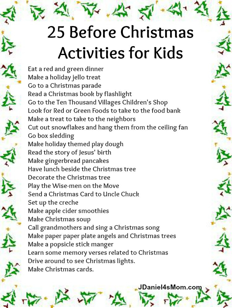 25 Days Of Christmas Ideas
 The Best Advent Calendar Christmas Activities for kids
