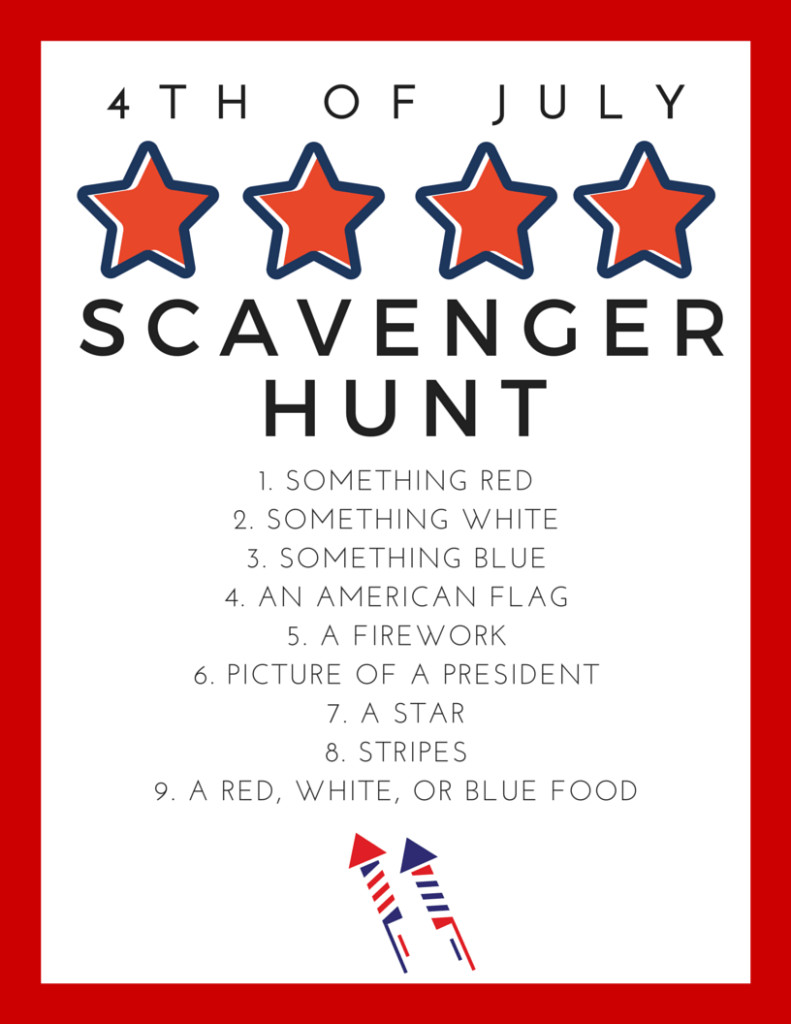 4th Of July Activities For Adults
 Free fourth of july scavenger hunt for kids or adults
