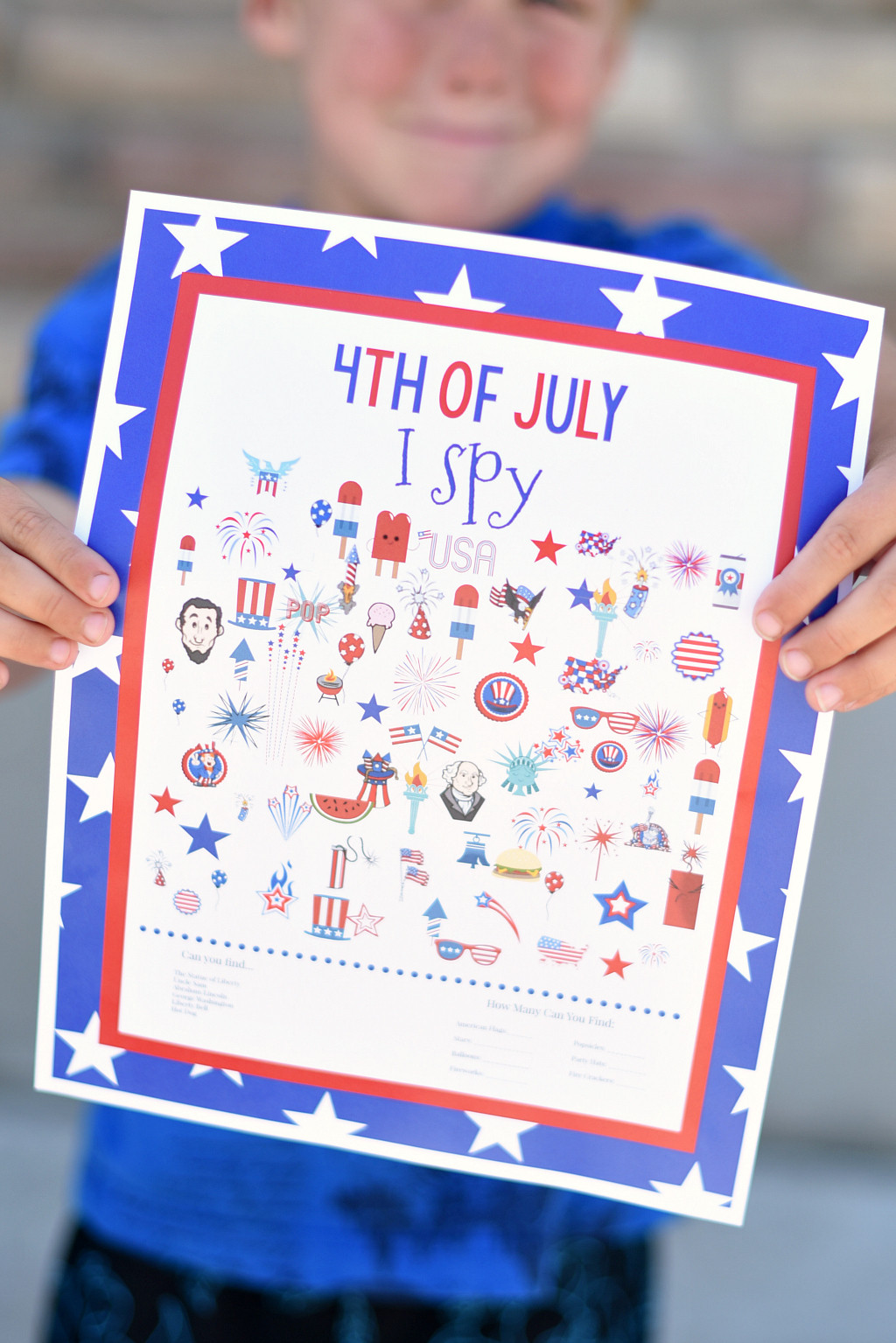 4th Of July Activities For Kids
 4th of July I Spy Game The Crafting Chicks