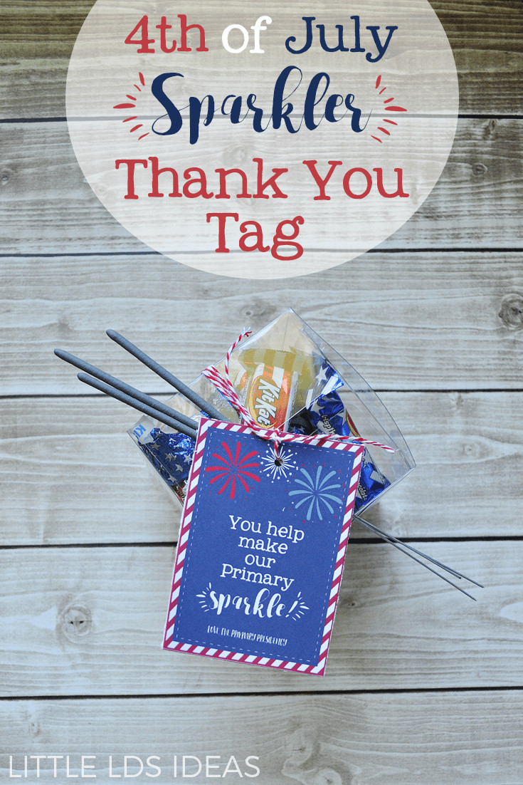 4th Of July Church Service Ideas
 4th of July Sparkler Thank You Tags from Little LDS Ideas