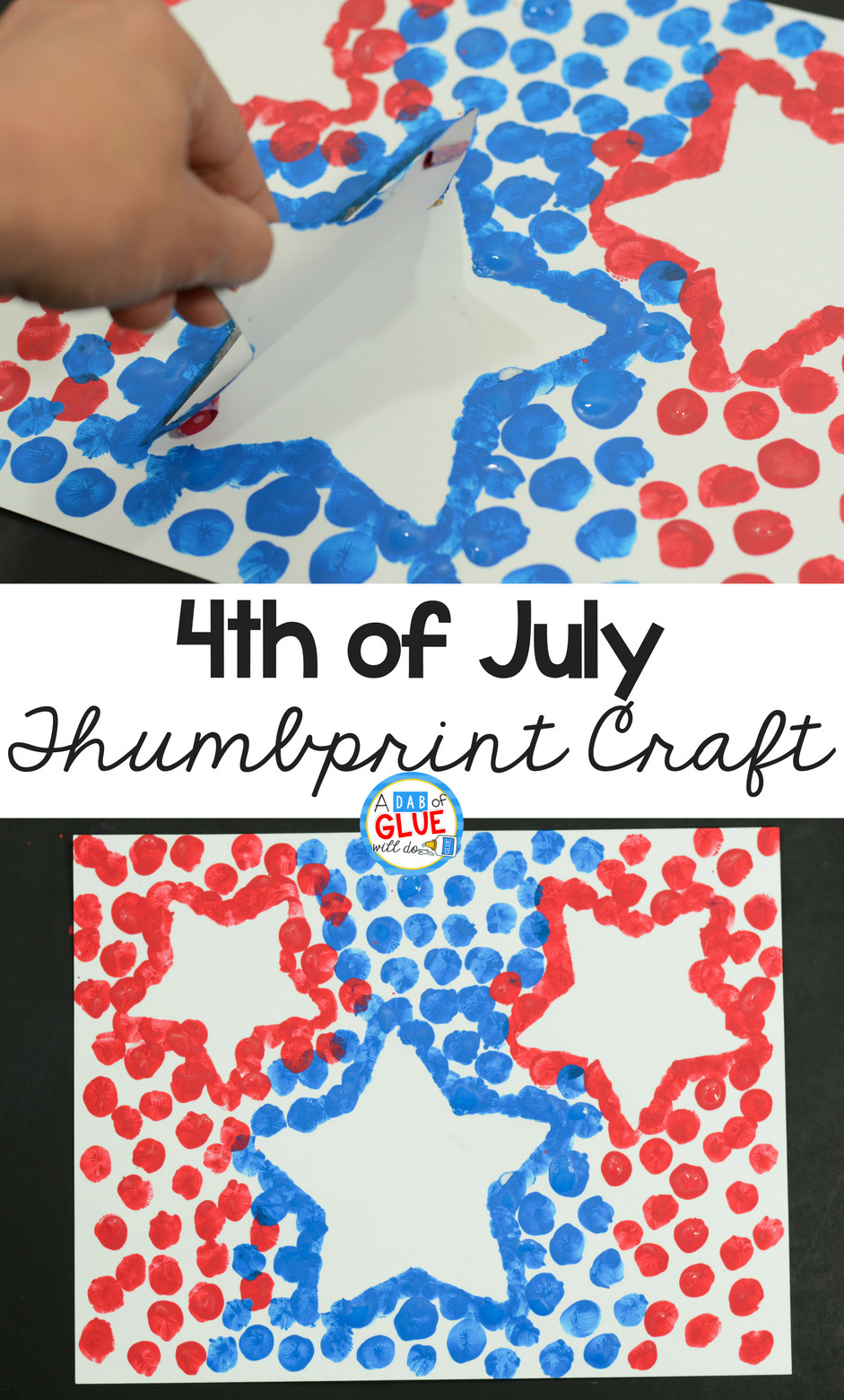 4th Of July Craft
 4th July Patriotic Stars Thumbprint Craft