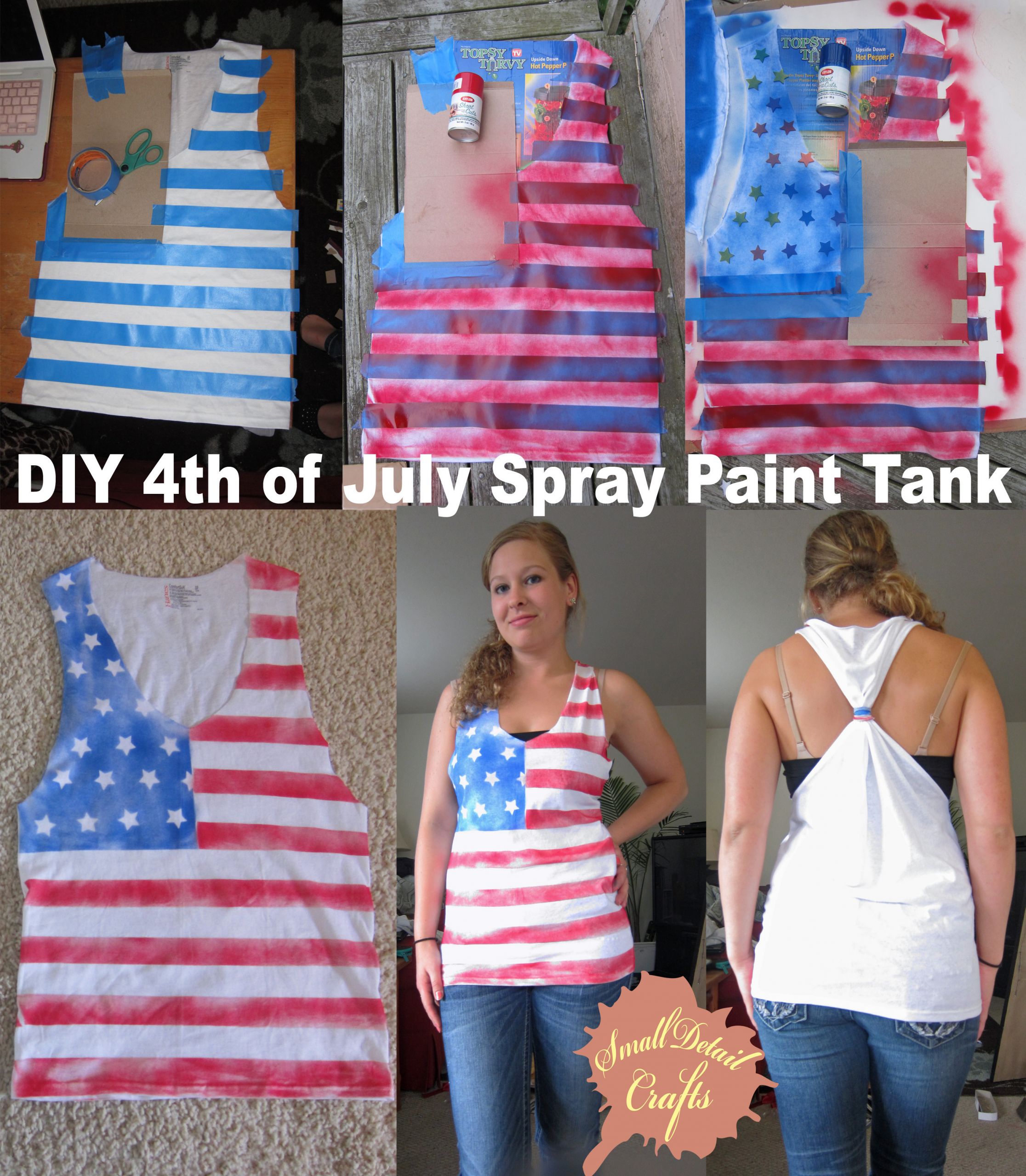 4th Of July Diy
 No Sew DIY Fourth of July Spray Paint Tank Top