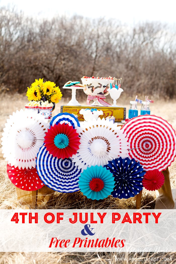 4th Of July Party Decorations
 Fourth of July Party Printables
