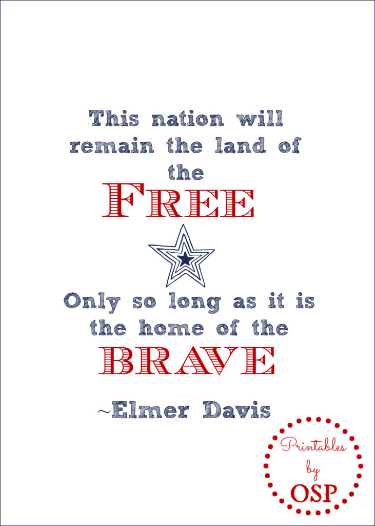 4th Of July Patriotic Quotes
 Free Patriotic Quote Printable Pinterest Favorite