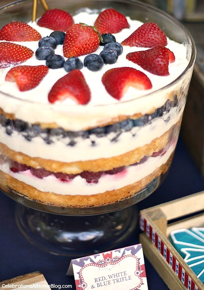 4th Of July Trifle Recipe With Pudding
 Red White And Blue Trifle for 4th of July Dessert