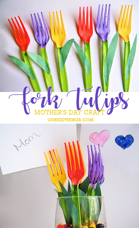 Arts And Crafts For Mother's Day
 Mother s Day Bouquet Plastic Fork Tulips Craft