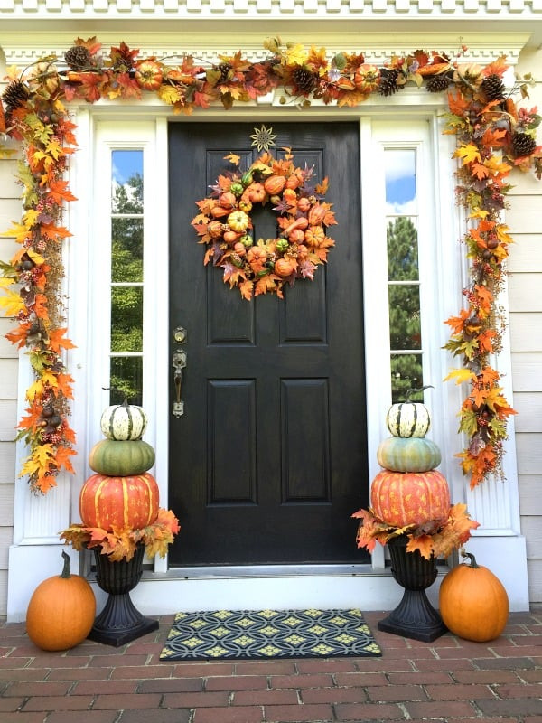 Autumn Door Decor
 Flowering Cabbage For Fall