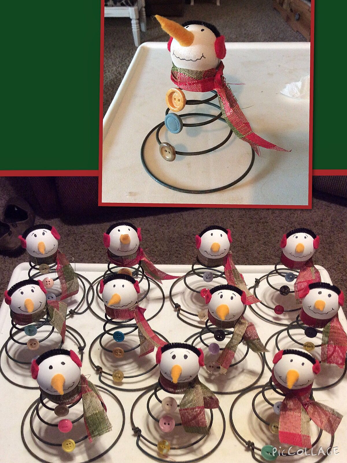 Bed Spring Ideas
 Snowman s made from Old Bed Springs & Vintage Buttons