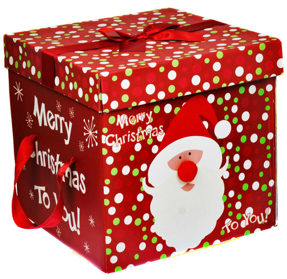 Big Christmas Gifts
 Premium Christmas Eve Gift Box Lid & Ribbon Handles