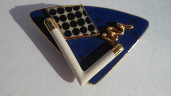 Brooches Ceramic
 Nanjing Vintage Jewelry Brooch Pin 24kt Gold Ceramic Handmade