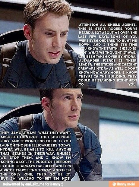 Captain America Winter Soldier Quotes
 Captain America The Winter Sol r The price of freedom