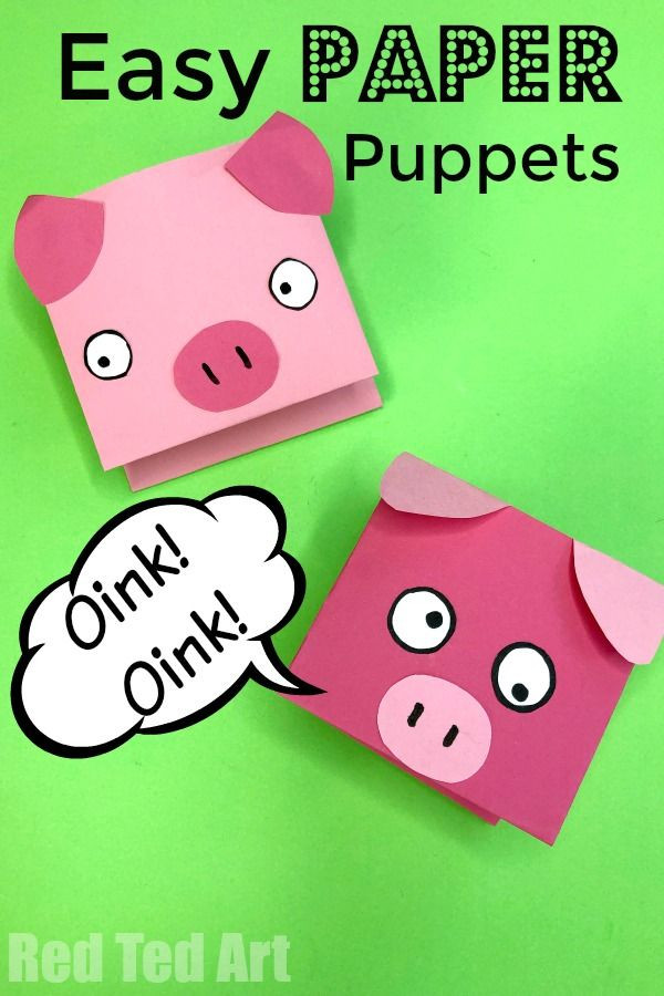 Chinese New Year Crafts Pig
 Paper Pig Puppet for Kids