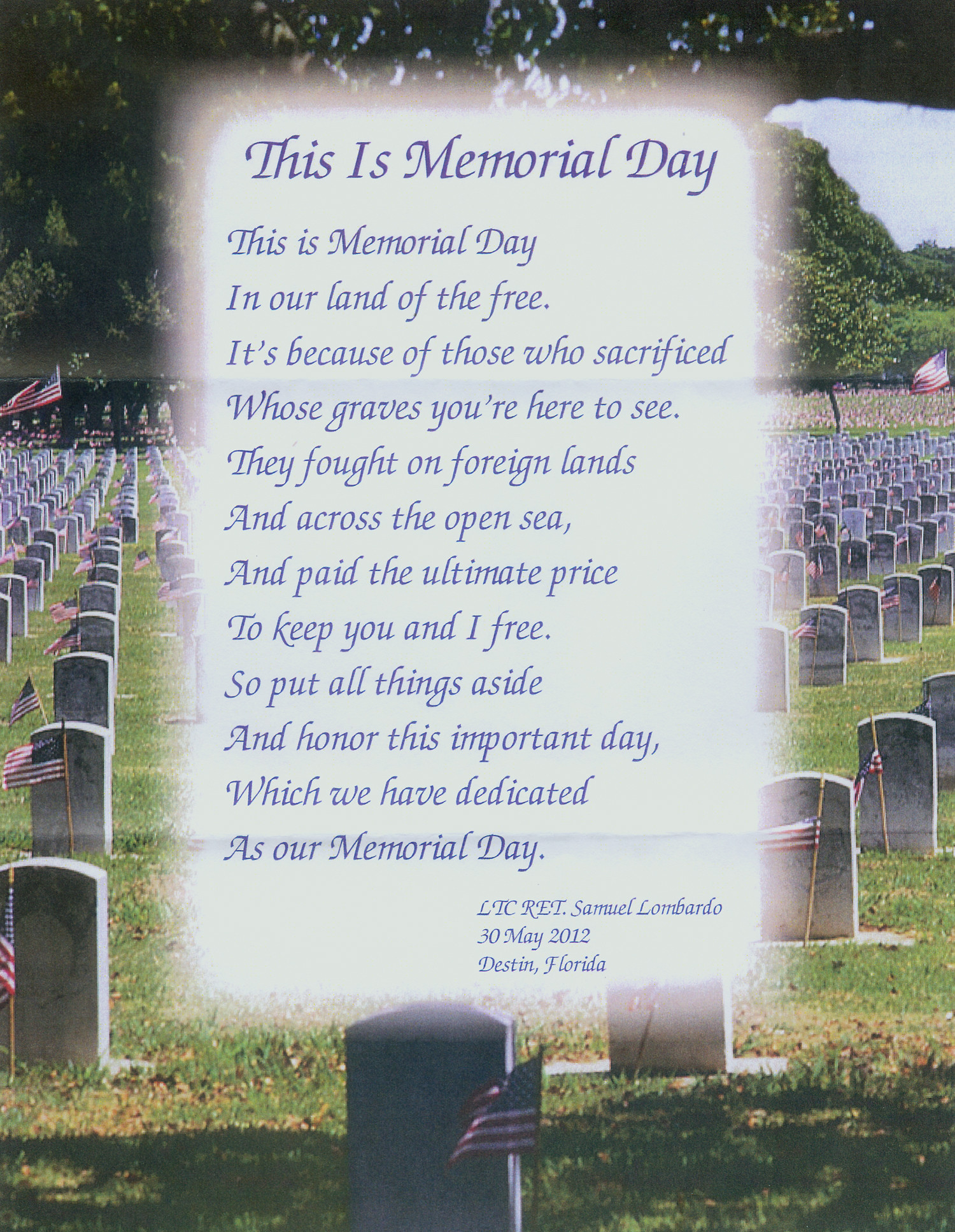 Christian Memorial Day Quotes
 1 Quote Memorial Day Poems Poetry