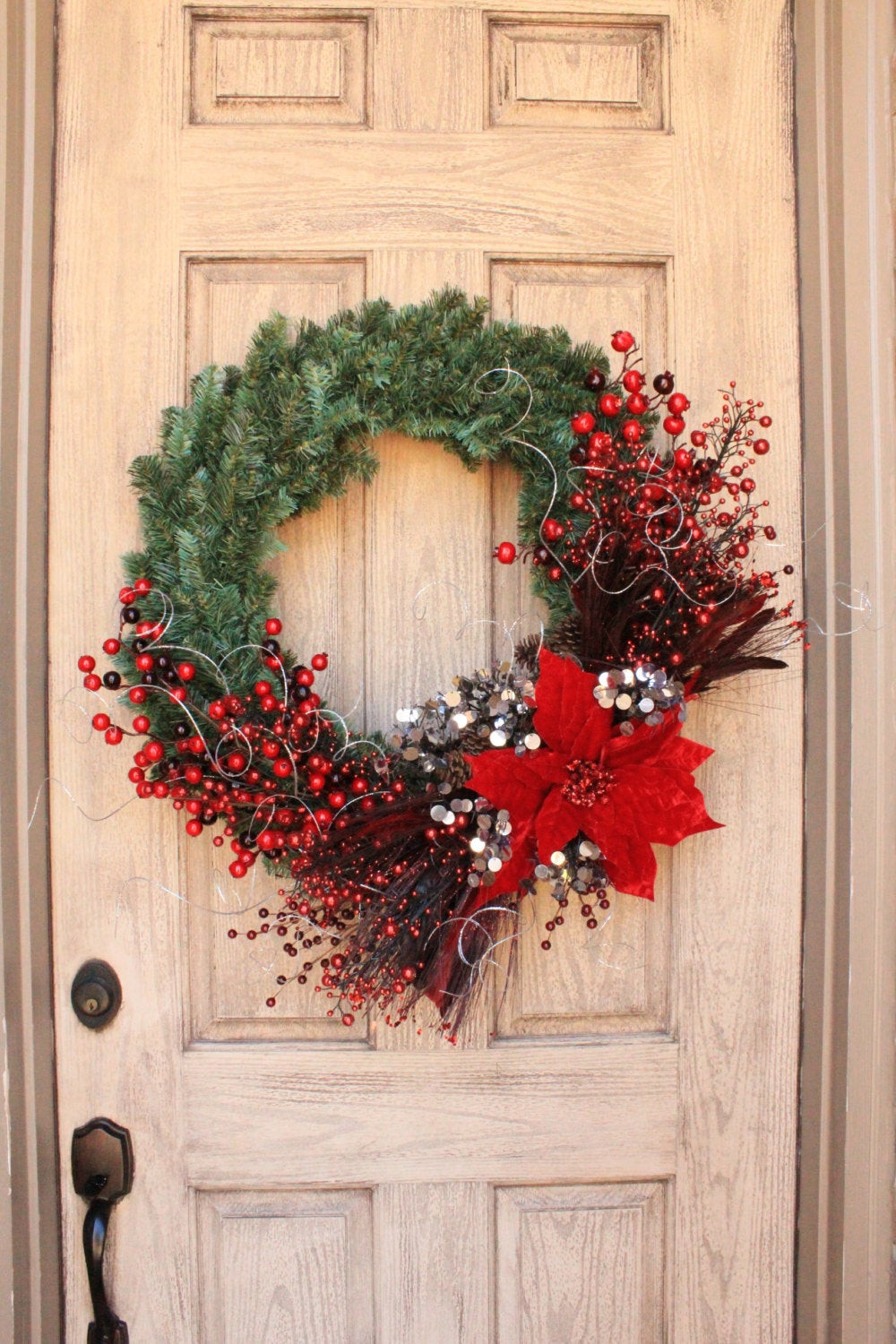 Christmas Decor Clearance
 CLEARANCE Red Poinsettia Front Door Christmas Wreath