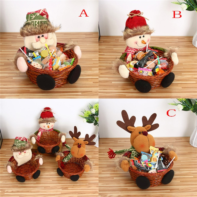 Christmas Gift Baskets Free Shipping
 Christmas Candy Storage Basket Decoration Santa Claus