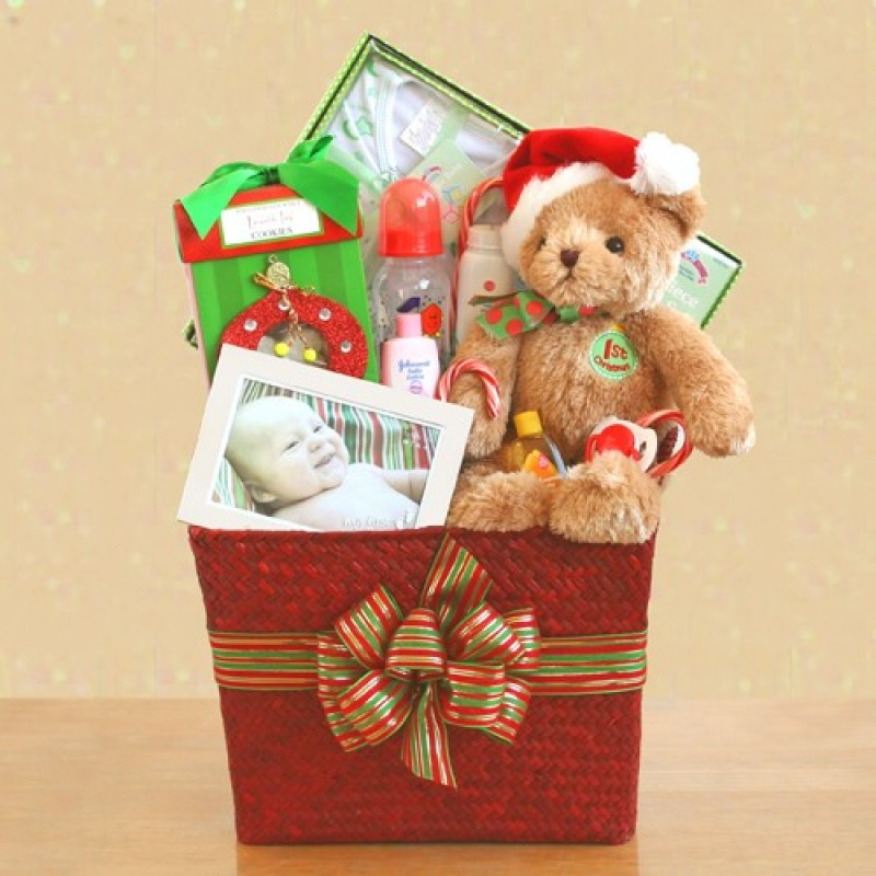 Christmas Gift Baskets Free Shipping
 Baby s First Christmas Gift Basket