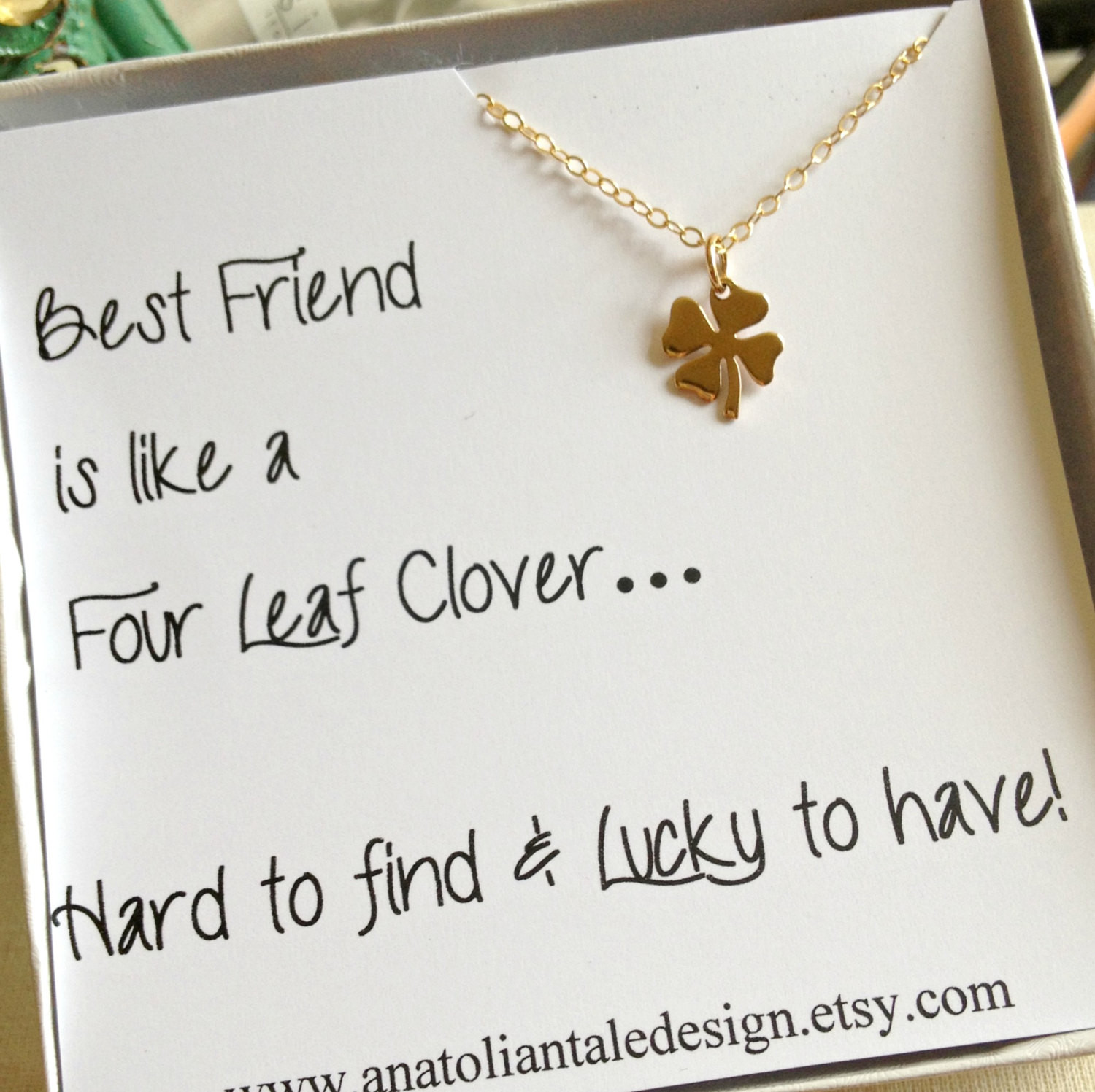 Christmas Gifts For Best Friend
 Four Leaf Clover Necklace Best Friend Gift by