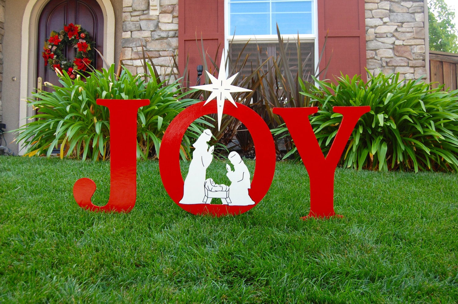 Christmas Outdoor Decor
 JOY Nativity Outdoor Holiday Christmas Yard Art Sign