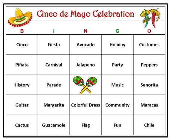 Cinco De Mayo Party Game
 Cinco de Mayo Party Bingo Game 30 Cards Mexican Party