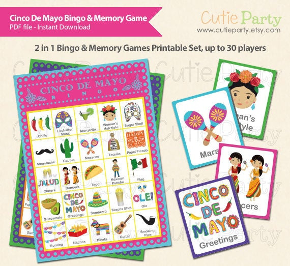 Cinco De Mayo Party Game
 Cinco De Mayo Bingo & Memory Game Printable Cinco De Mayo