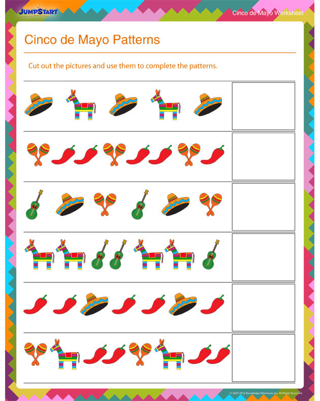 Cinco De Mayo Preschool Activities
 Cinco de Mayo Patterns View Patterns Worksheet for First