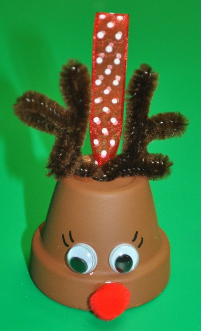 Craft Ideas For Christmas
 Mini Flower Pot Rudolph