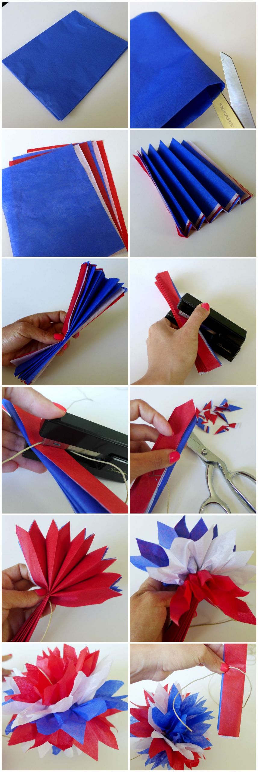 Crafts For Memorial Day
 Red White and Blue Pom Garland Memorial Day 4th of