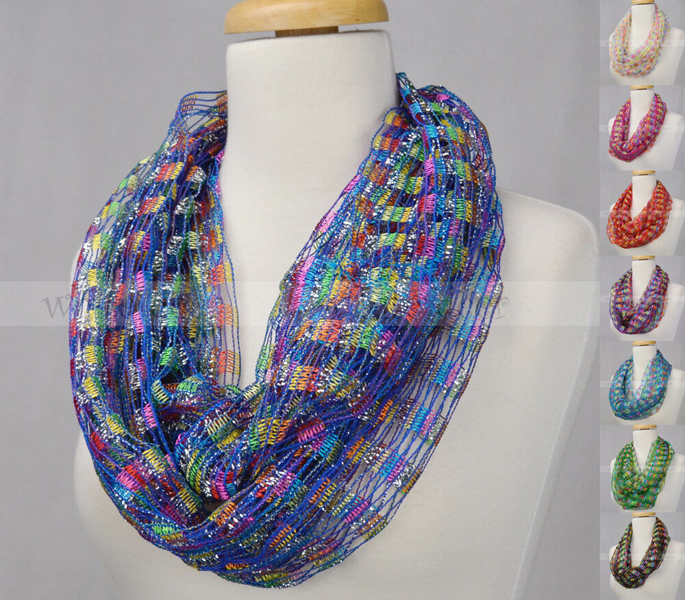 Crocheting Ideas For Summer
 Crochet Spring Summer Infinity Scarf Loop Multi Color