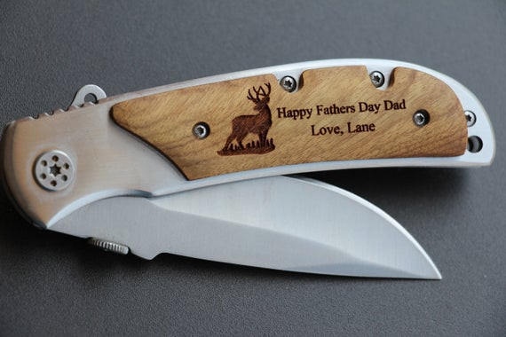Custom Fathers Day Gift
 First Fathers Day Gift Personalized Hunting Pocket Knife
