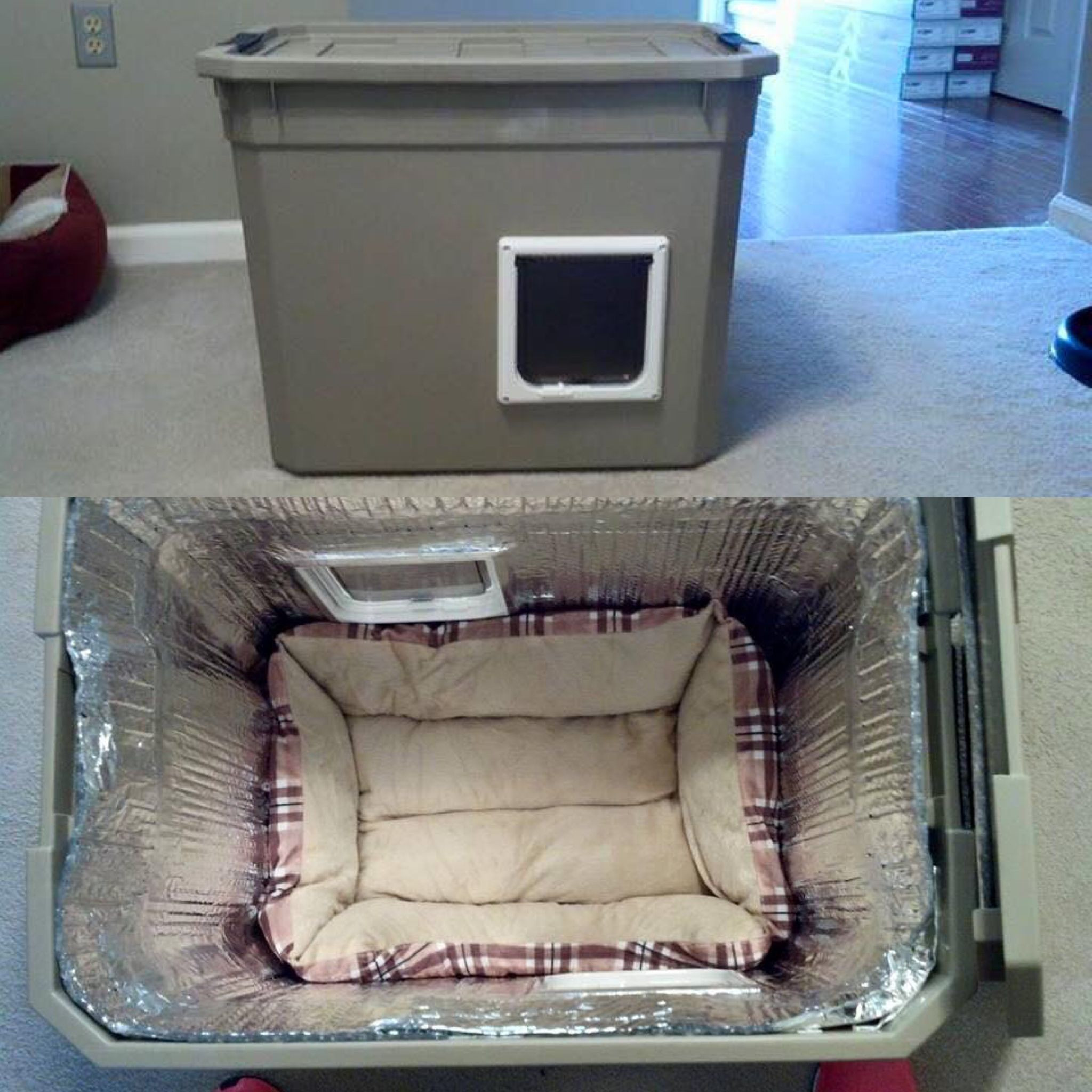 Diy Cat Shelter For Winter
 Outdoor cat shelter that someone built and it s so easy to